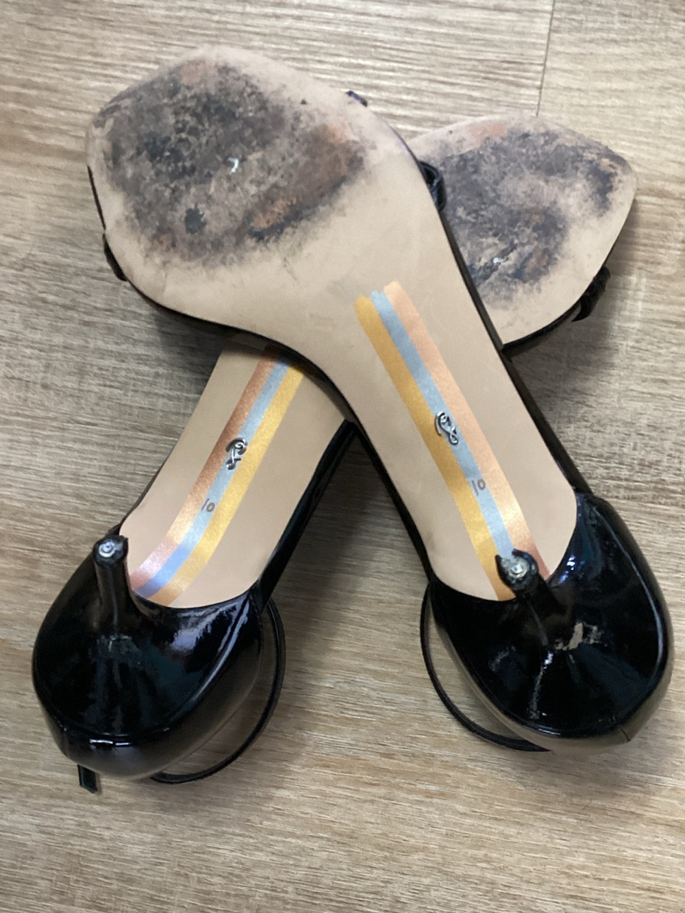 Sam Edelman Black Patent Square-Toe Ankle-Strap Heels - Picture 7 of 10